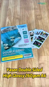 Double Sided Glossy Photo Paper Yasen A4 Size 160gsm/200gsm/260gsm 50 Sheets High Gloss Inkjet Printing Paper for Professional Portraits Invitations Postcards Brochures