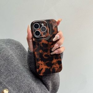 Autumn Winter Retro Fashion Hawksbill Black Brown Amber Glossy Soft Cover Case for iPhone 12 13 14 15 16 17 Pro Max 17 Air