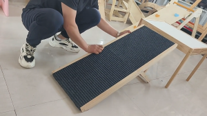 Adjustable Wooden Dog Ramp for Senior Pets - Orthopedic Pet Stairs Foldable Bed Slide for Medium to Large Breeds