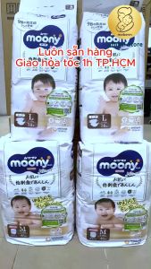 [Voucher 10% toàn gian] Combo 2 bỉm moony trắng bỉm moony natural chính hãng Dán/Quần đủ size NB62/S58/M46/L36/XL32