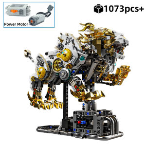 FUNXINEE 1073Pcs Motorized Lion Bricks Light Kinetic Legs Motion Construction Set MOC Mythical Creature Display Collectible Gift