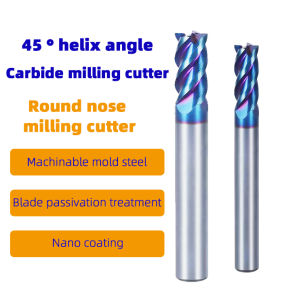 HRC63 Milling Cutter Carbide End Mills Corner Radius End Mill High Feed Milling Cutter CNC Cutting Tool