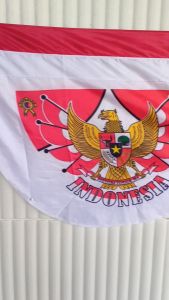 PRAGJA Bendera Indonesia sablon garuda Bendera panjang gelombang Bendera gapura gedung istana