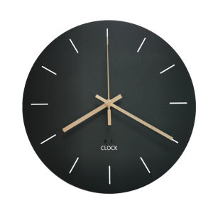 Nordic Style Silent Metal Wall Clock Black Living Room Creative round Clock Home Decorations Modern Simple Design Battery Powered
