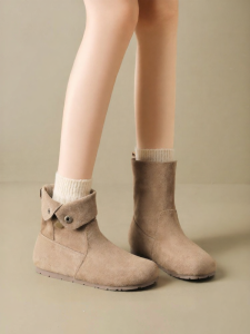 Josiny | Versatile Vintage Camel Color Boots Short Boots