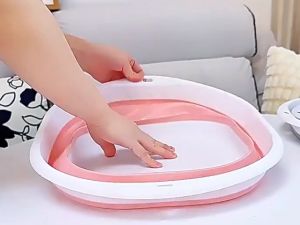 Silicone Basin Washable Basin Foldable Durable Laundry Multipurpose Cleaning Basin Travel Carry Washbasin Space-saver