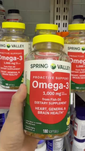 Spring Valley Omega 3 1000mg Bổ Sung Omega-3 EPA DHA Hỗ Trợ Tim Mạch Não Bộ Và Sức Khỏe Tổng Thể