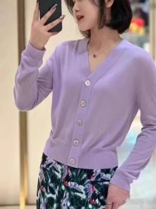 Brother Amash Spring Summer 2025 Shell Button Pure Color Thin Knitted Ice Silk Air Conditioner Shirt Womens Fashion Knitwear