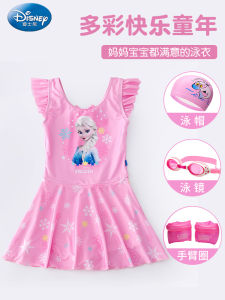 Disney Girls One-Piece Swimsuit Child Toddler Girl Fashionable Swimming Costume 2025 New Sun Protection Swimwear Childrens Fitness