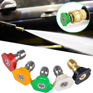 2 cái vòi phun đầu phun áp lực cao bằng thép không gỉ 5 màu 0 15 25 40 65 độ vòi phun máy rửa phun áp lực phụ kiện rửa xe