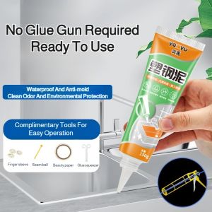 【No Yellowing/Blackening】Waterproof and Mildew-Proof Gap Sealant Odorless Anti-Deformation Seam Sealer Quick-Drying Leakproof Tile Adhesive Stain-Resistant Bathroom Caulk Heat Resistant Tile Joint Glue Corrosion-Resistant Grout