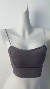 เสื้อครอป บราสายเดี่ยวผ้าลื่น บราไร้ขอบญี่ปุ่น ชุดชั้นในเซ็กซี่ กระเป๋าสปอร์ตบรา ใส่สบาย นุ่มลืนเย็น ป้องกันการหย่อนคล้อย M804