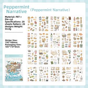 Yuxian | No Cutting Needed Waterproof Stickers Book 20 sheets