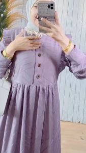 Madina Zein Dress Wanita Polo Linen Bordir Terbaru