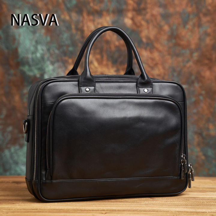 men's leather office laptop bag