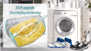 2PCS Shoe Washing Bag Washing Machine Laundry Bags with Zipper Closure Shoes Cleaning Bag Shoes Laundry Fluffy Fibers Sneaker