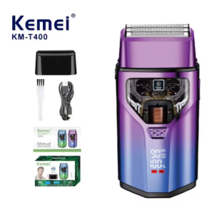 Kemei | KEMEI KM-T400 Dual Foil 9000RPM 5W Magnetic Levitation Motor LCD Display 1400mAh Mens Electric Shaver Professional Shaver