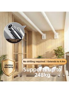 WEILAISHI | Fixed Wall-mounted Extendable Heavy-duty Clothes Drying Rack