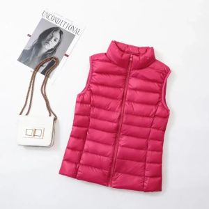 2024 White Duck Down Jacket Women Vest Autumn Winter Sleeveless Waistcoat Warm Lightweight Puffer Jacket Female Tops Outwear