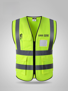 Likai Reflective Safety Vest Construction Worker Clothing Fluorescent Yellow Riding Jacket for Traffic Patrol And Cleaning Crew
