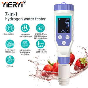 Yieryi Đồng hồ đo độ PH 7 trong 1 Ph/Ec/Tds/Độ MặN/h2/ORP/Temp/Hydrogen mét kỹ thuật số Máy kiểm tra chất lượng nước