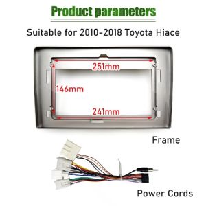 10.1 Inch Car Fascia for Toyota Hiace 2010-2018 2Din Fascia Audio Fitting Adaptor Panel Frame Kit Car Accessories