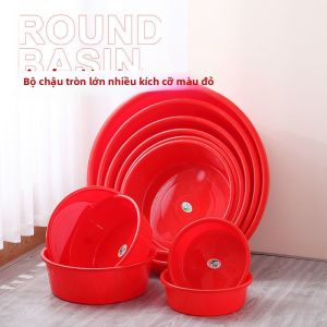 ZHIZHOU | Chậu Nhựa Đỏ Dày Đa Năng Mới