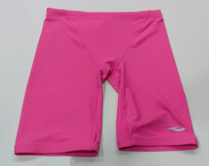 High Elasticity Five-Quarter Swimming Trunks for Boys And Teenagers Black And Rose Red Resistance Reduction Competition Training