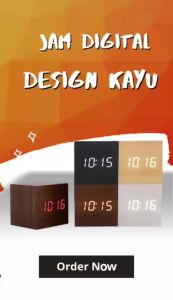 JD-11 Jam Kayu Digital LED Jam Weker Desain Mini Jam Meja Alarm Suhu temperature Tanggal Jam Kerja