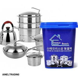 OVEN COOKWARE CLEANER 500g Eco Cleaning Paste Stainless Steel Cleaning Paste Remove Stains Multi-Purpose Cleaner Tile Cleaning paste Household Disinfection Kitchen Cleaner Dishwashing Paste Natural and Harmless Advanced Nano-Friction Factors