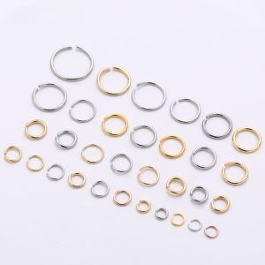 UNNAIER DIY อุปกรณ์ทำเครื่องประดับ แหวนเปิดหลายขนาด เครื่องประดับแฟชั่น สร้อยคอ สร้อยข้อมือ สแตนเลส งานฝีมือ