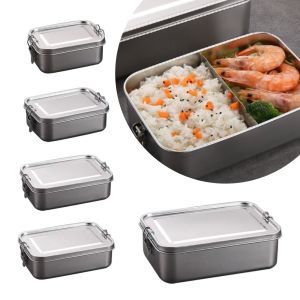 LYMEDIA Large Capacity Bento Box Square Stainless Steel Lunch Container Durable Leakproof Lunch Box Outdoor