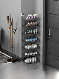 Simple Doorway Home Entry Multi-layer Storage Space Saving Iron Art Shoe Rack Cabinet for Narrow Spaces Residential Furniture