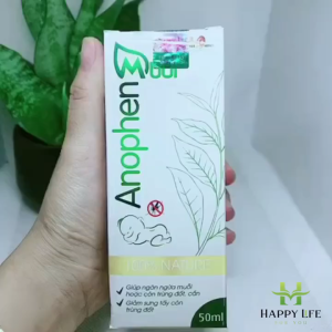 Xịt Chống Muỗi Cho Bé Anophen 50ml Tinh Dầu Sả Chanh Tràm Khuynh Diệp – Không DEET An Toàn Sơ Sinh & Mẹ Bầu