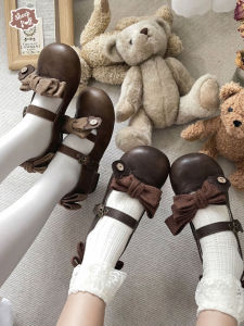 รองเท้าส้นแบนหัวกลมสไตล์ Lolita สำหรับผู้หญิง รองเท้าหนัง PU หัวเข็มขัด ดีไซน์เรียบง่าย สวมใส่สบาย เหมาะกับทุกโอกาส