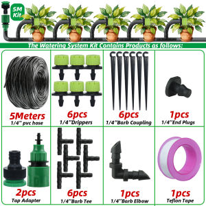 5M-30M 1/4 Drip Irrigation Kit hose Garden Watering System DIY Tee Connector for Balcony Bonsai Potted Flower Plant Greenhouse