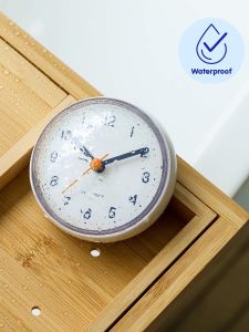 Creative Waterproof Bathroom Kitchen Fogproof Suction Cup Clock Fridge Magnet Clock Toilet Wall Glass Clock Decorations