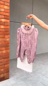 Free hijab /Kebaya Wanita Lace berfuring Baju Formal Kondangan Lamaran Wisuda Material Premium