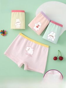 MiiOW | Pure Cotton Antibacterial Girls Underwear A-Class Comfortable Flat Angle Pants Breathable Soft Elastic Fiber For Girls Age 1-13