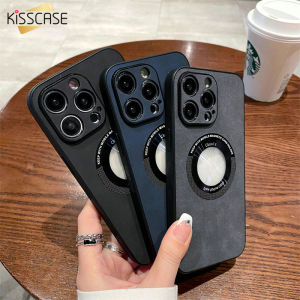 KISSCASE Sheepskin Grain Leather Magsafe Case For Iphone 14ProMax Case PU Leather Leakage Label Logo Hole Advanced Sense Apple 13 Dust Jacket For iPhone 14 Pro Max 14 Plus 13 12 Back Cover