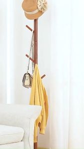 Wooden Coat Rack ราวแขวนเสื้อ ที่แขวนหมวก กระเป๋า ราวแขวนผ้าไม้ และทนทาน