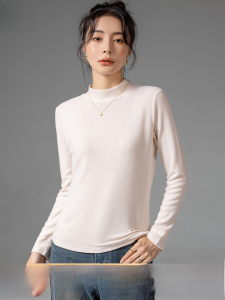 Miiow | Womens Stand Collar Long Sleeve Base Shirt Commute Inner Wear Autumn New Style Elegant T-Shirt Initial Autumn Top