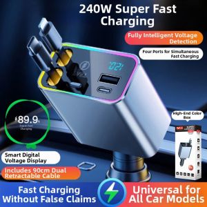 HELLOLEIBOO | Super Fast Charging Dual-port Car Charger 192w