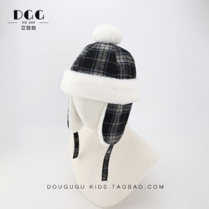Thickened Flannel for Children Winter Warm Cute Plush Cap Retro Landlord Style Boys Girls Ear Protection Hat Casual Use