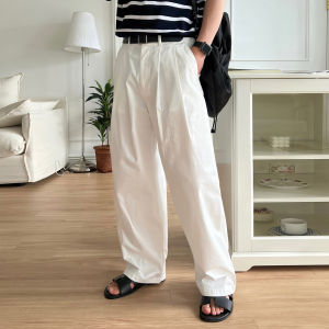 DAVID&ME | White Cotton Straight Leg Loose Trousers