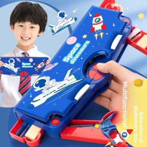 MINGZHUO | Transformer Automatic Double-layer Large Capacity Pencil Case