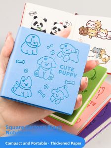 Portable Pocket-sized Square Blank Notebook Cute Mini Travel Diary Soft Leather High Aesthetic Value New 2024 Student Stamp Collection