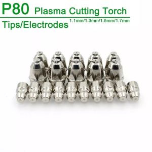 P80 Plasma Cutting Torch 60A 80A 100A CNC Plasma Torch Tip Electrode Nozzle 10 PCS Electrode+10 PCS Nozzle