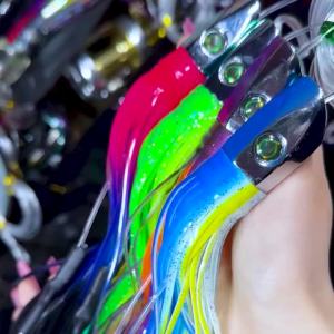 PROBEROS 1pc 85g102g 119g Resin Head Octopus Soft Skirt Lure Deep Sea Boat Fishing Big Trolling Bait for Tuna Wahoo Fast Sinking