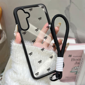 Bow Transparent Phone Case For Samsung Galaxy S25 Ultra S26 Ultra S25 For Samsung S26 S24FE 5G S23 S24 S23 FE Case Cover Plastic